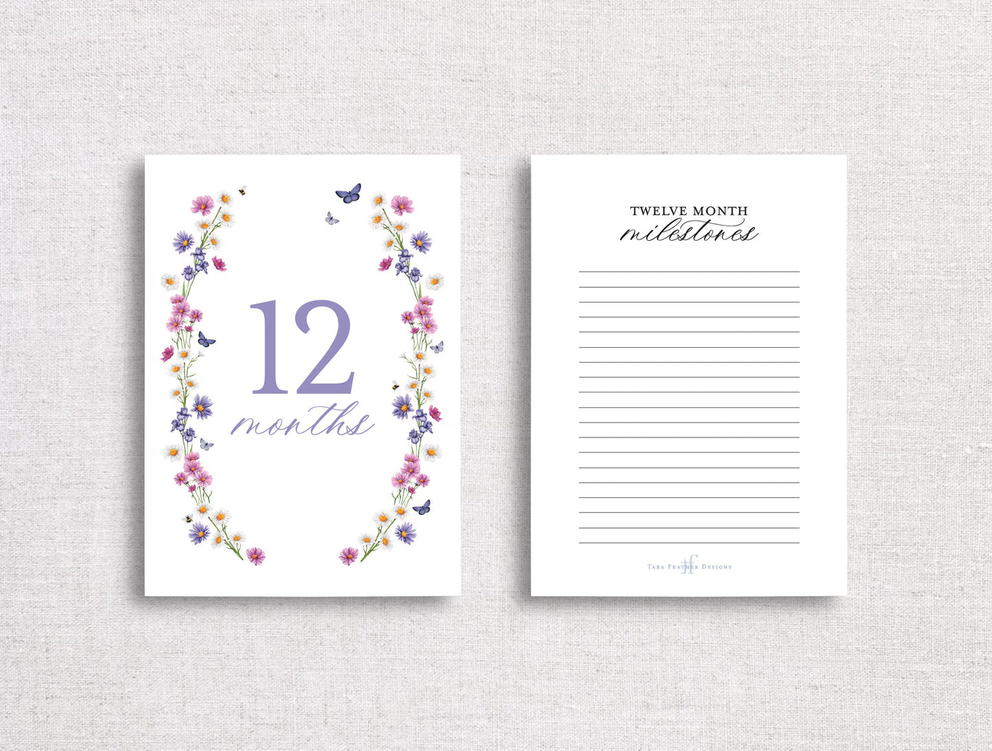 Botanical Monthly Milestone Cards | Printed Set