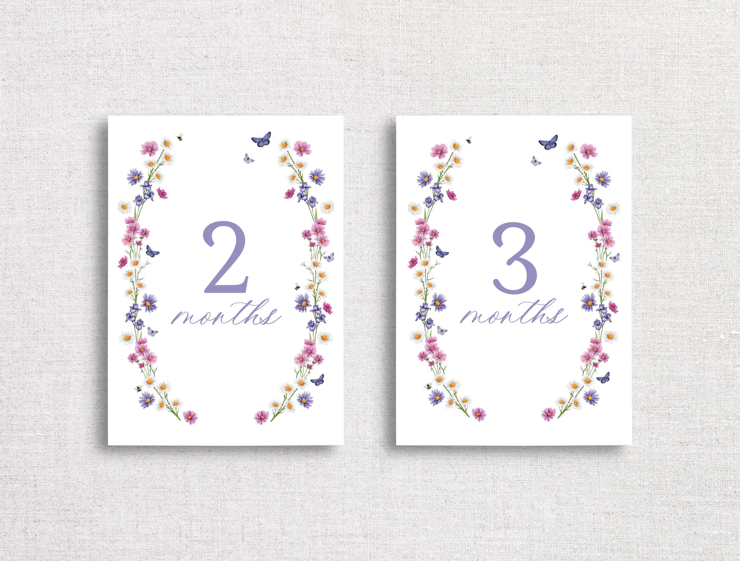 Botanical Monthly Milestone Cards | Printed Set