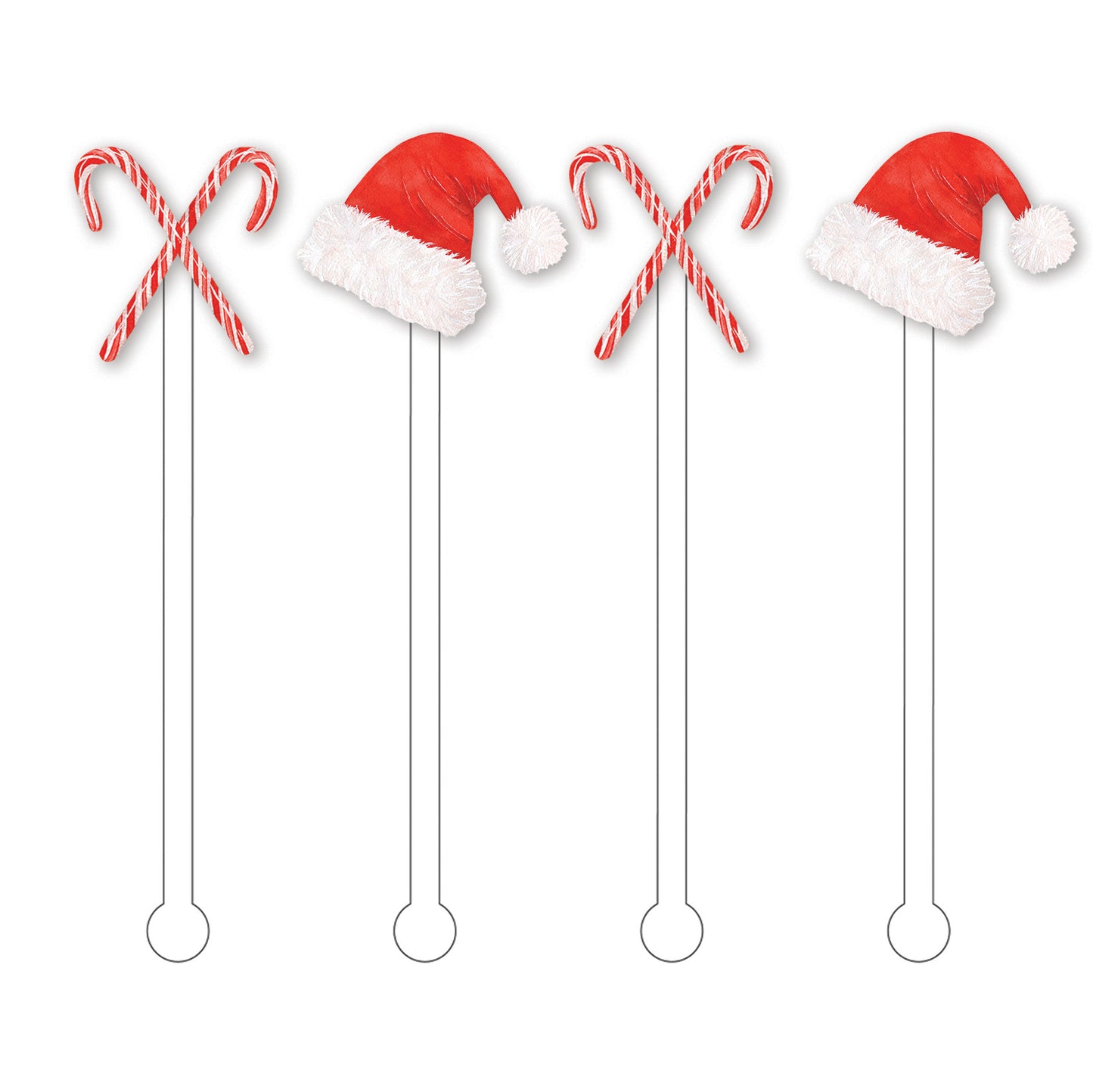 Classic Christmas Acrylic Stir Sticks