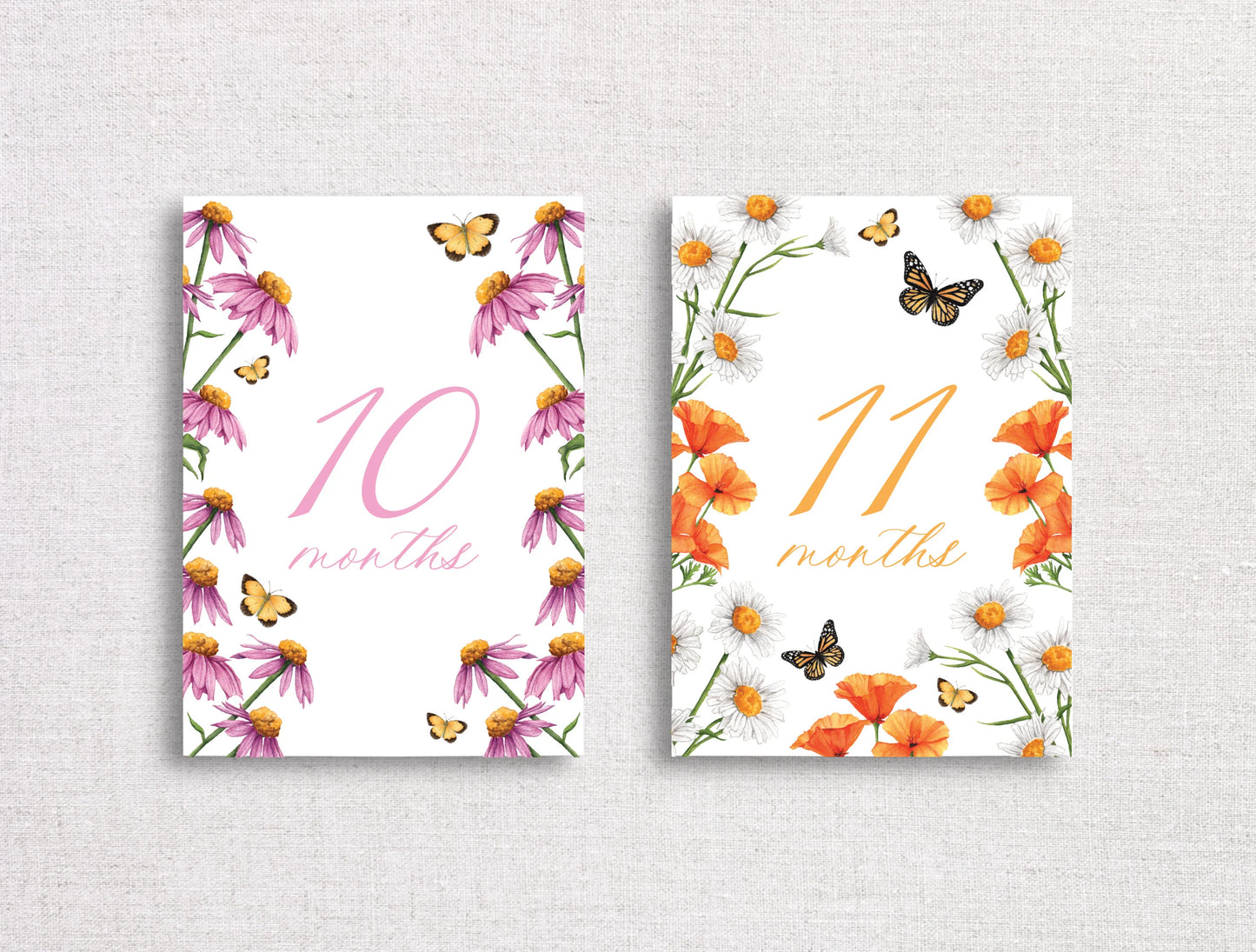 Floral Monthly Milestone Cards | Digital Download