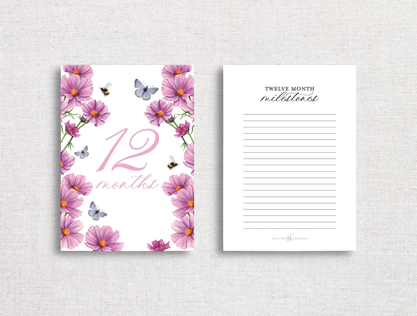 Floral Monthly Milestone Cards | Printed Set