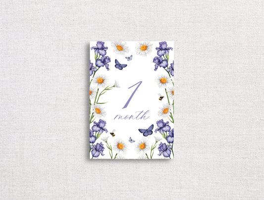 Floral Monthly Milestone Cards | Printed Set