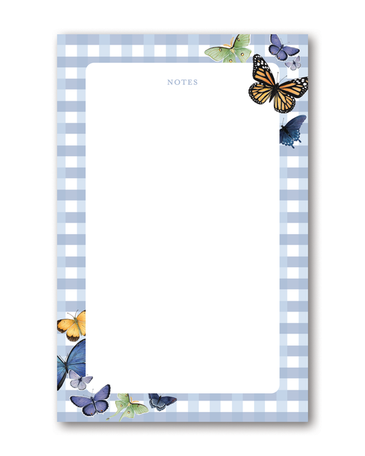 Gingham Butterfly Notepad